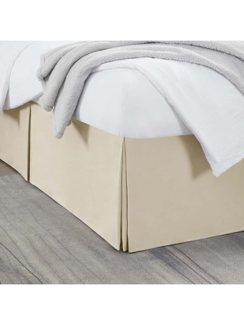 Nestwell Poly Blend Wraparound 15" King Bed Skirt w/ Straps & Twist Pins NWOT